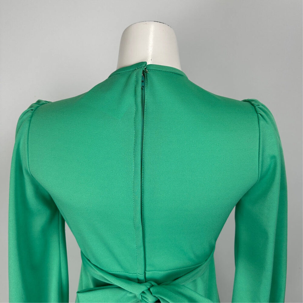 Vintage Nu Mode Green Long Sleeve Maxi Dress Size XS - Picture 6 of 8
